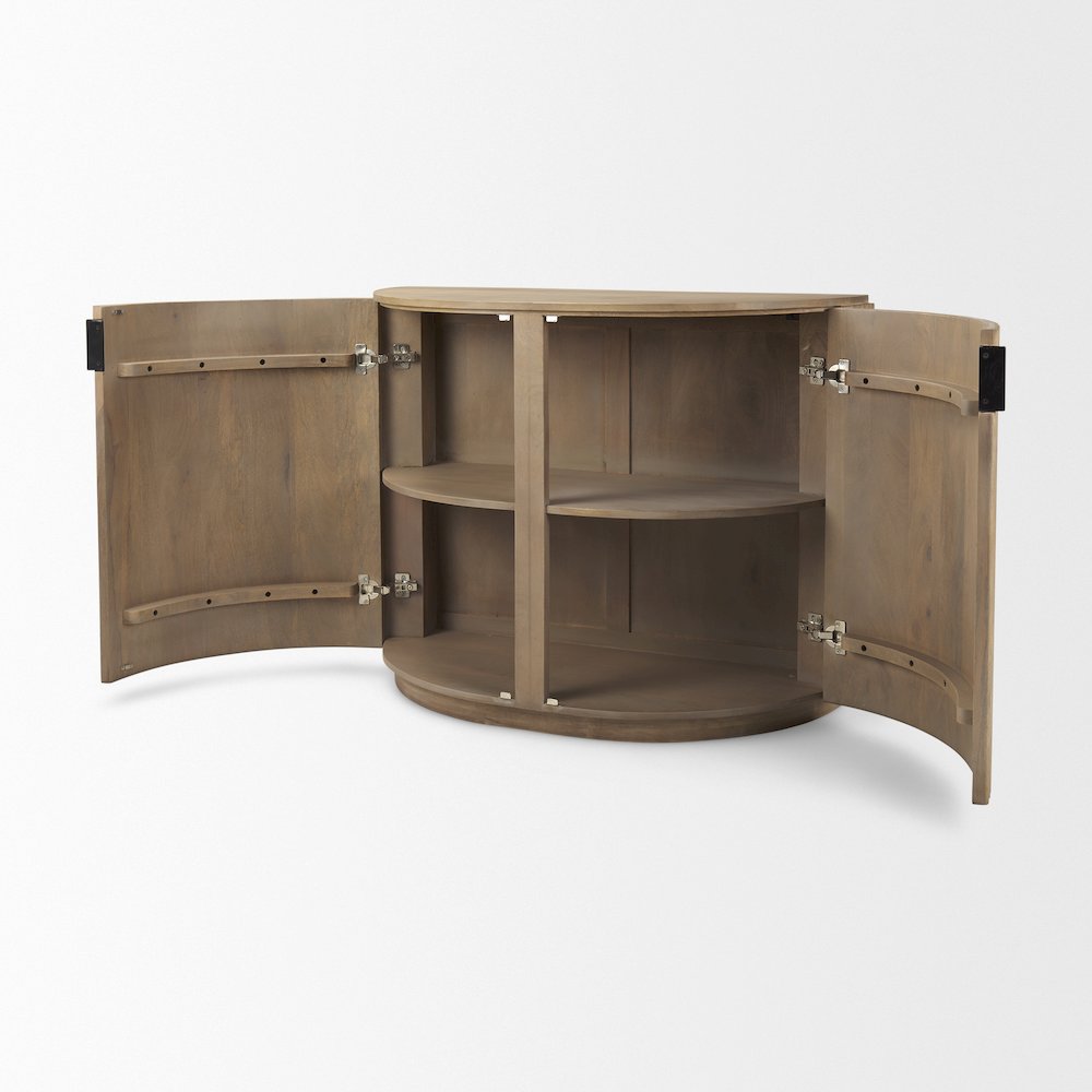 Fluted Light Brown Wood 2-Door Accent Cabinet. Picture 11