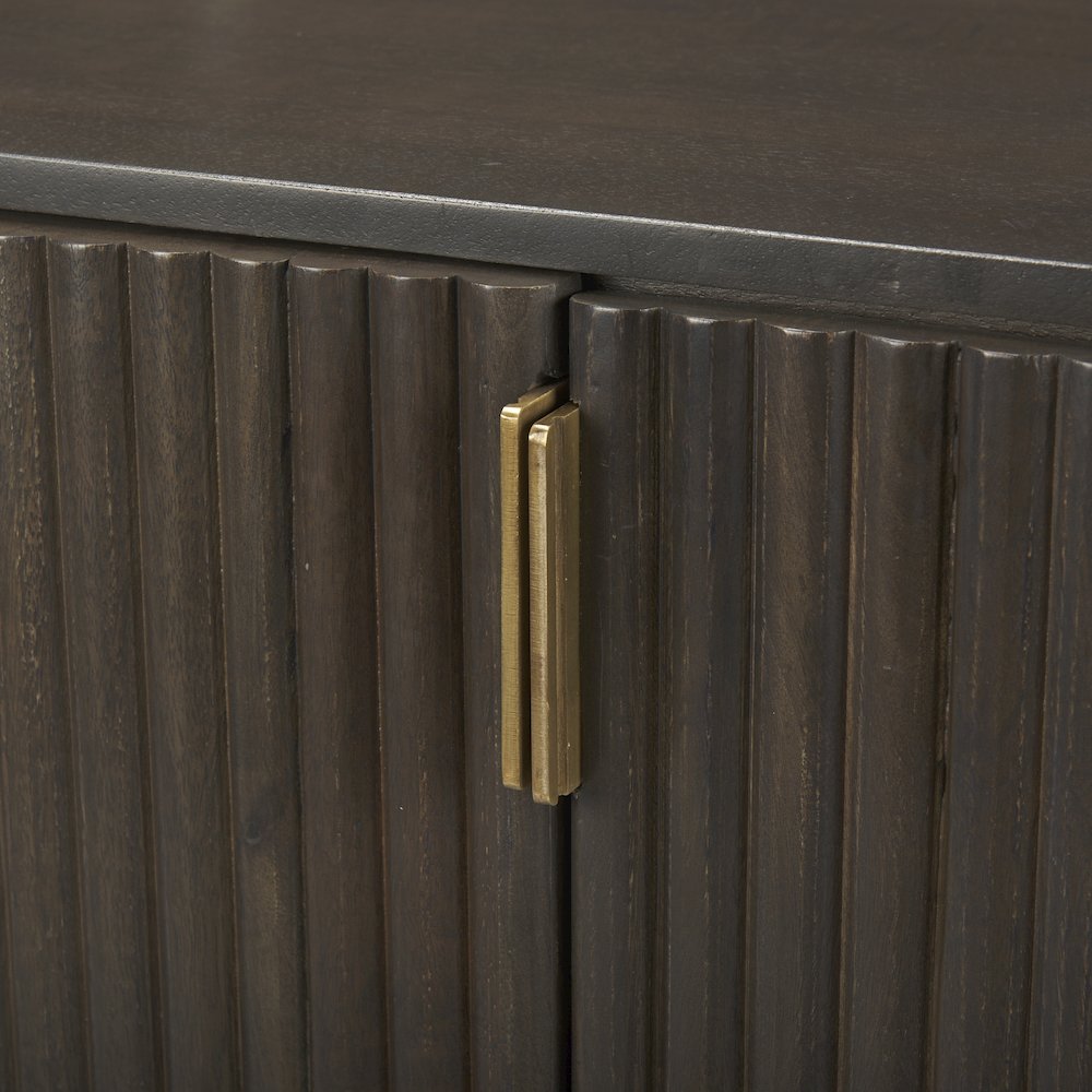 Terra 72L x 18W x 32H Dark Brown Wood Fluted Sideboard. Picture 2