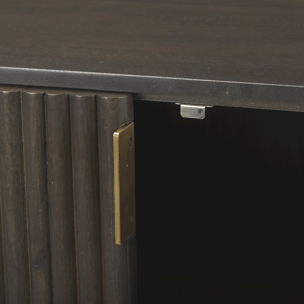Terra 72L x 18W x 32H Dark Brown Wood Fluted Sideboard. Picture 3