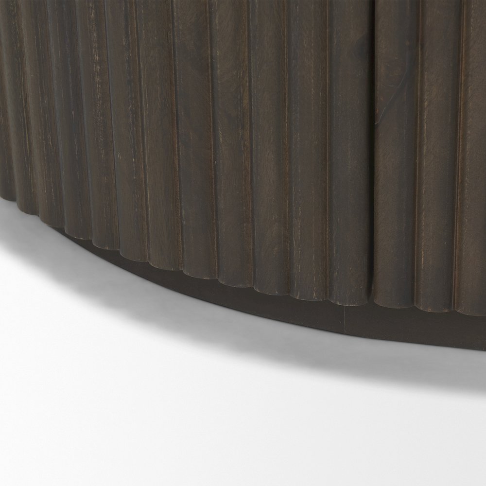 Terra 72L x 18W x 32H Dark Brown Wood Fluted Sideboard. Picture 5
