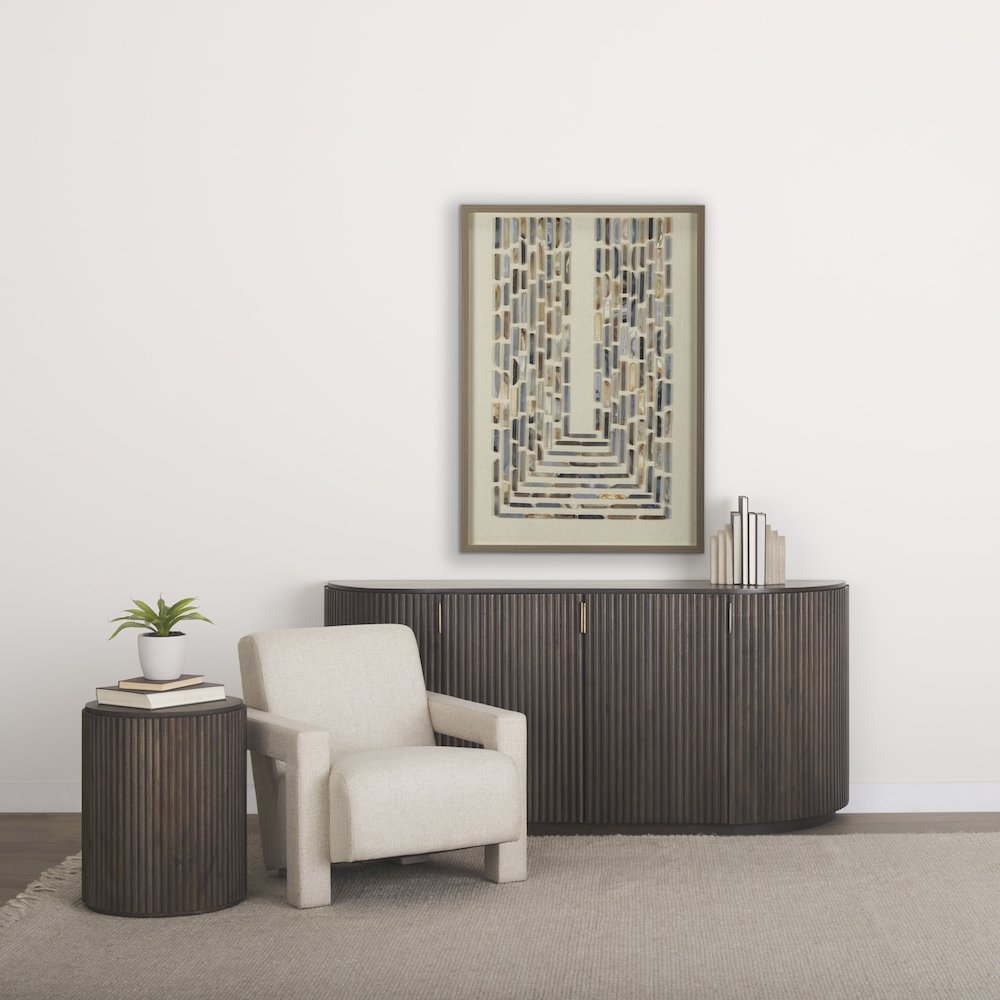 Terra 72L x 18W x 32H Dark Brown Wood Fluted Sideboard. Picture 6