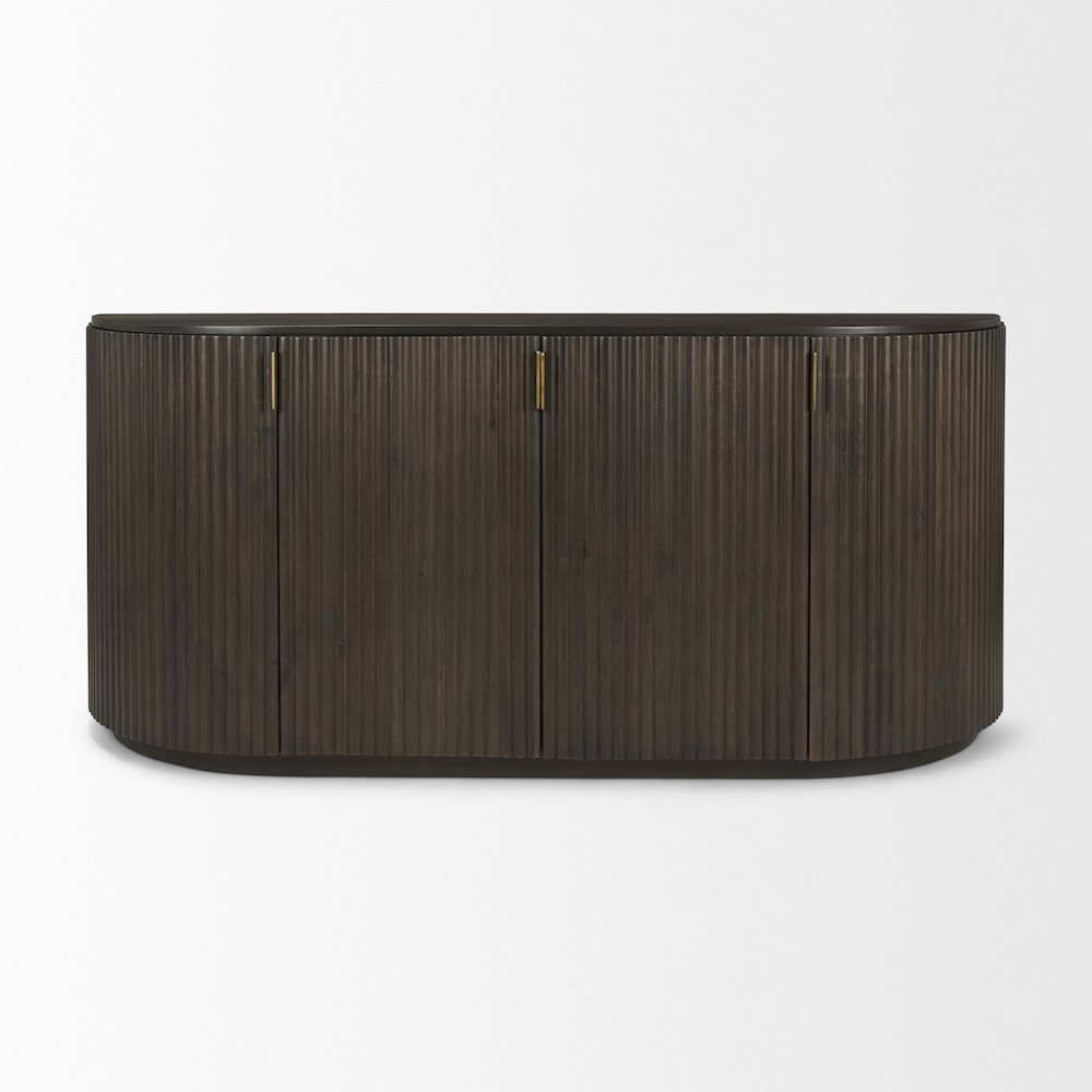 Terra 72L x 18W x 32H Dark Brown Wood Fluted Sideboard. Picture 8