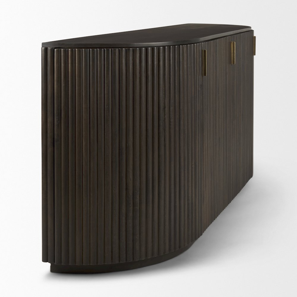 Terra 72L x 18W x 32H Dark Brown Wood Fluted Sideboard. Picture 11