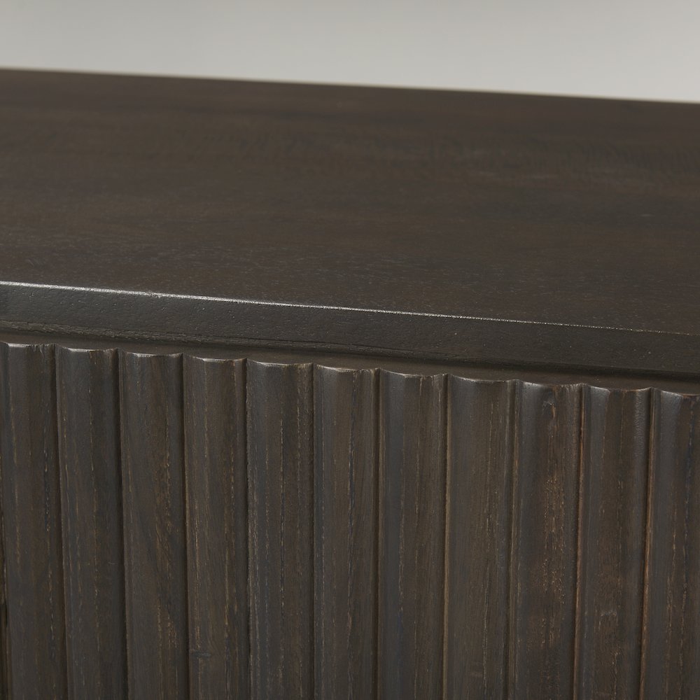 Terra 72L x 18W x 32H Dark Brown Wood Fluted Sideboard. Picture 13