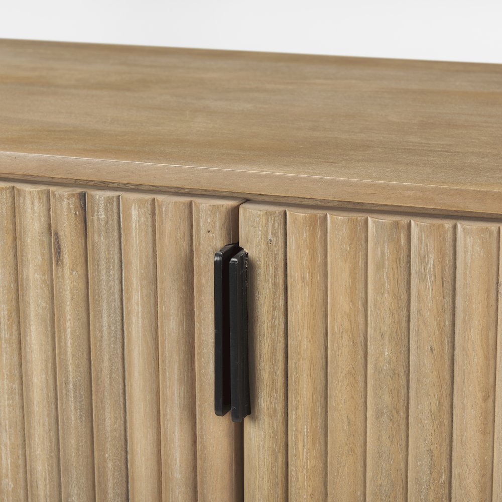 Terra Light Brown Wood Fluted Sideboard. Picture 2