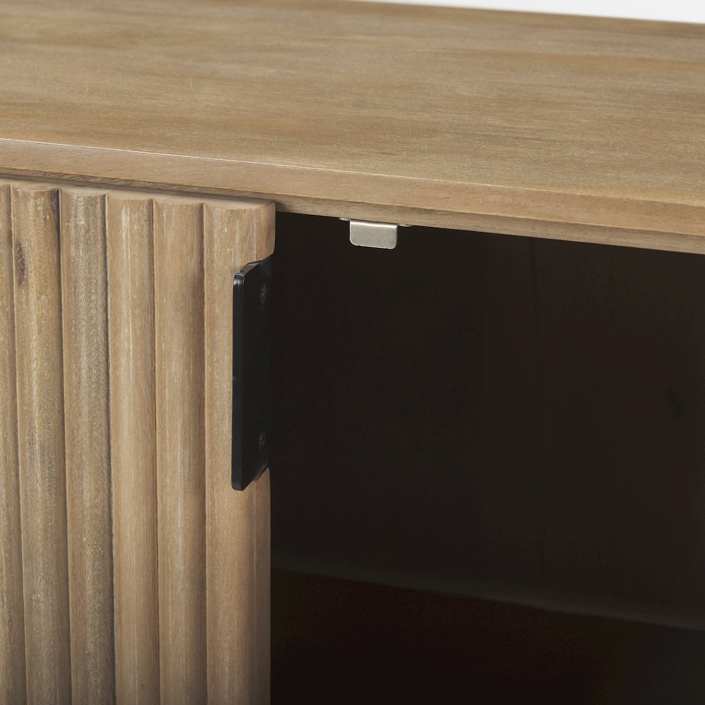 Terra Light Brown Wood Fluted Sideboard. Picture 3