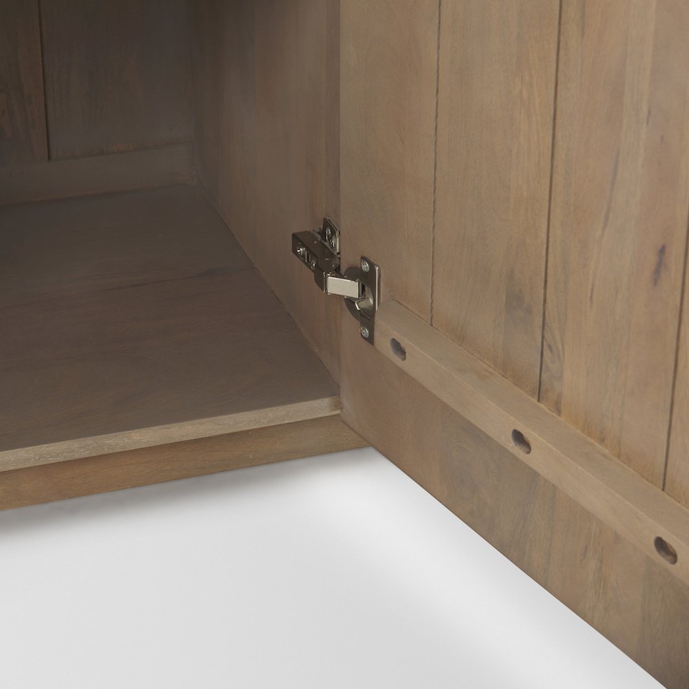 Terra Light Brown Wood Fluted Sideboard. Picture 4