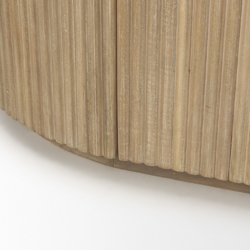 Terra Light Brown Wood Fluted Sideboard. Picture 5