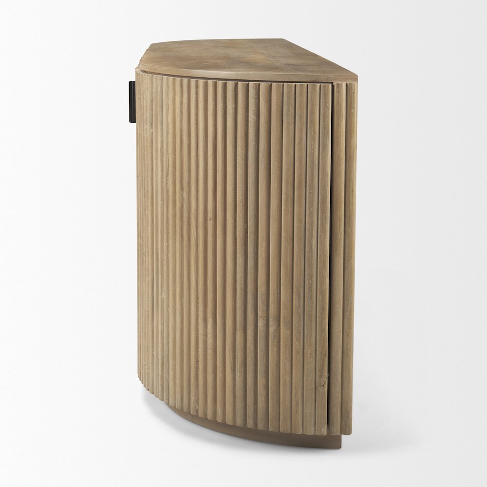 Terra Light Brown Wood Fluted Sideboard. Picture 9