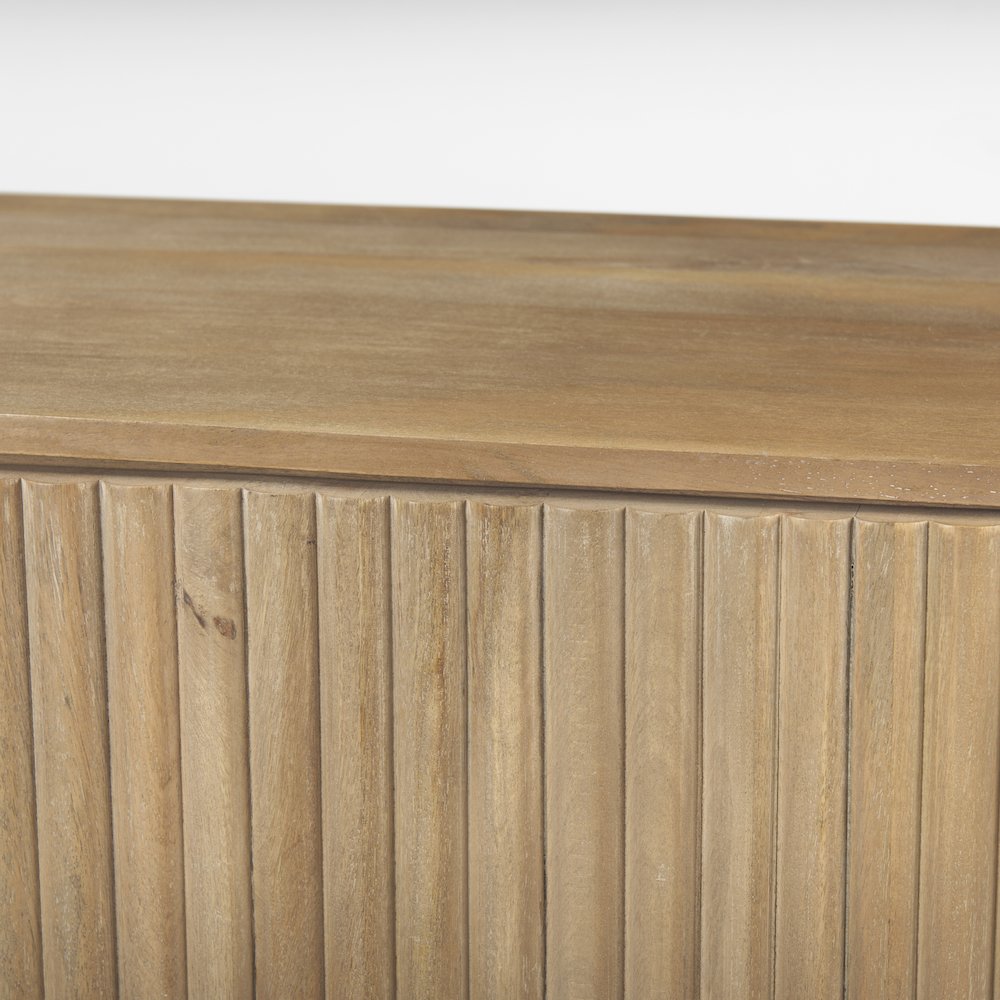 Terra Light Brown Wood Fluted Sideboard. Picture 13