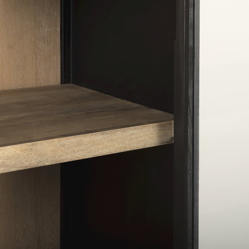 85.5H Black Woodblack Metal Frame Arch Cabinet. Picture 2