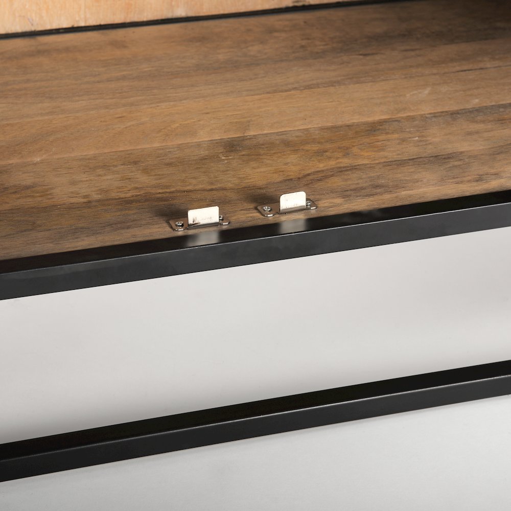 85.5H Black Woodblack Metal Frame Arch Cabinet. Picture 3