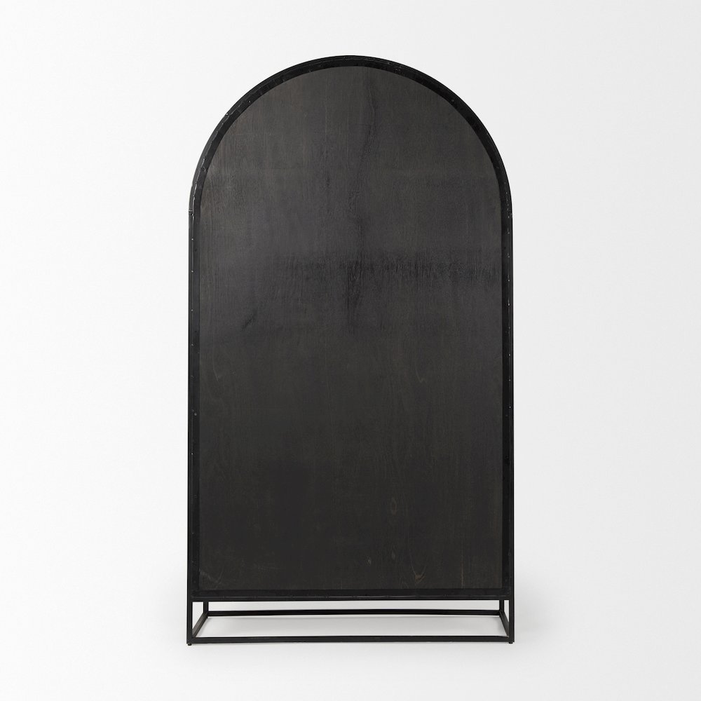 85.5H Black Woodblack Metal Frame Arch Cabinet. Picture 8