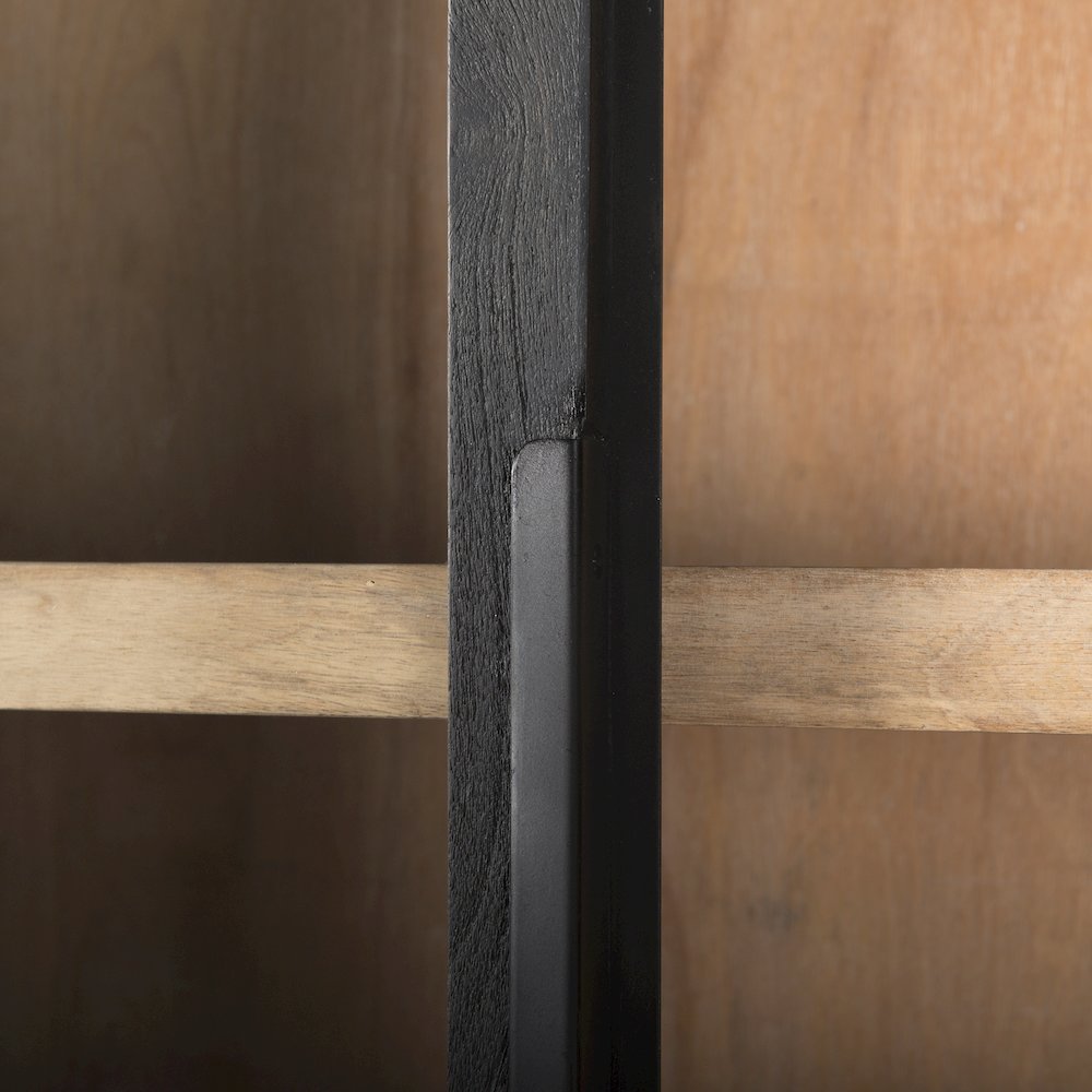 85.5H Black Woodblack Metal Frame Arch Cabinet. Picture 12