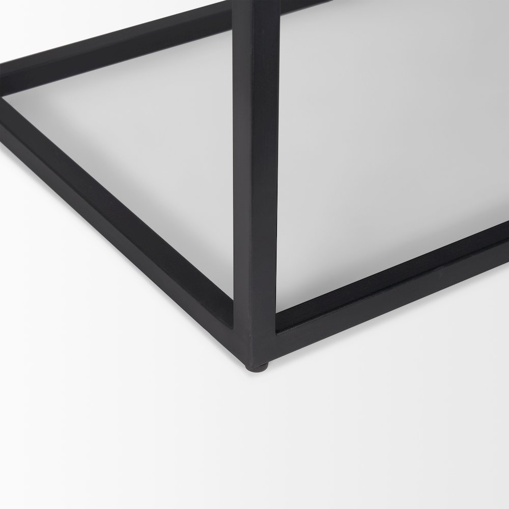 Sloan Black WoodBlack Metal Frame Side Table. Picture 4