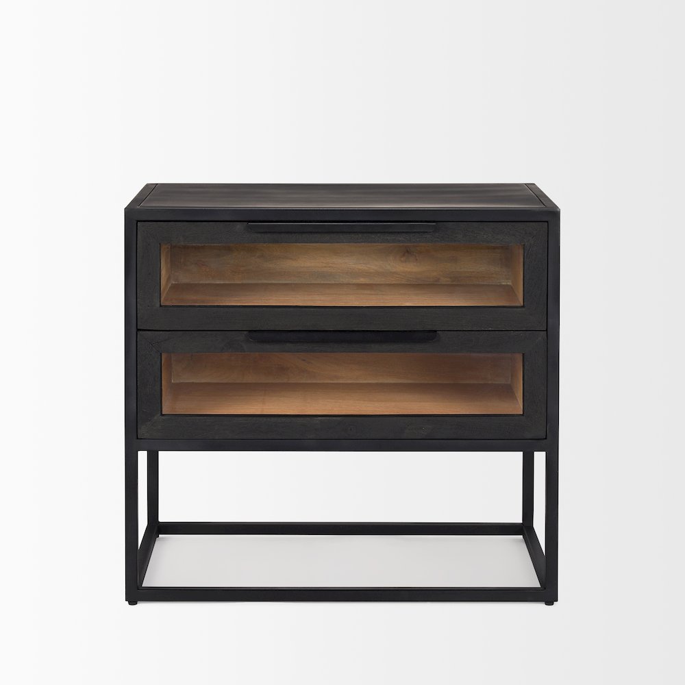 Sloan Black WoodBlack Metal Frame Side Table. Picture 6