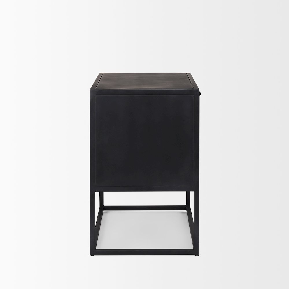 Sloan Black WoodBlack Metal Frame Side Table. Picture 7