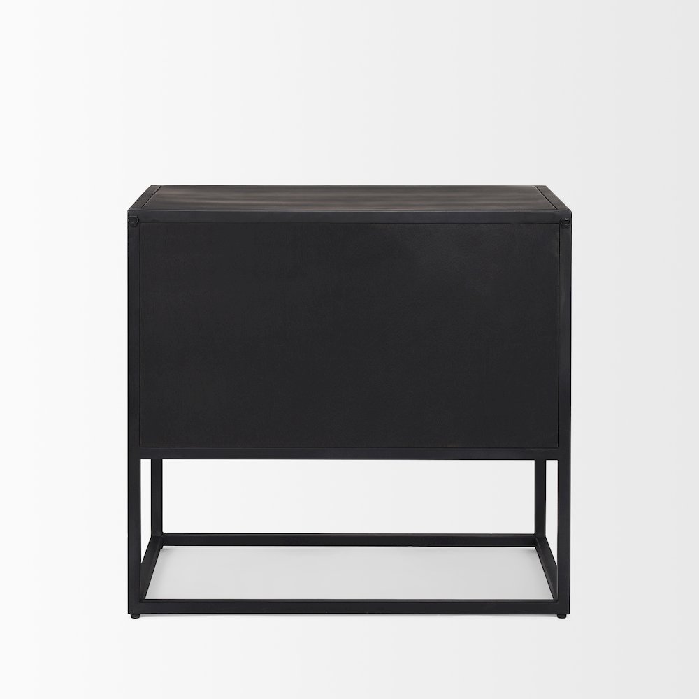 Sloan Black WoodBlack Metal Frame Side Table. Picture 8