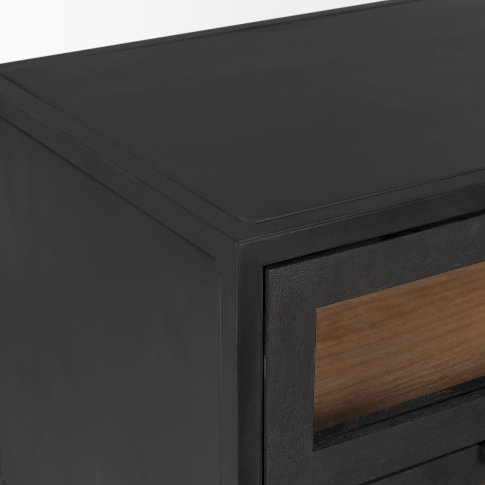 Sloan Black WoodBlack Metal Frame Side Table. Picture 11