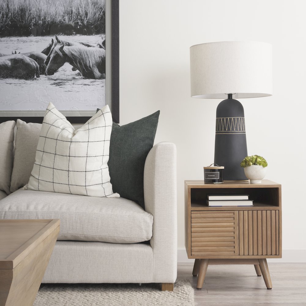 Sable  19.0L x 19.0W x 21.5H Light Brown Wood Side Table. Picture 7