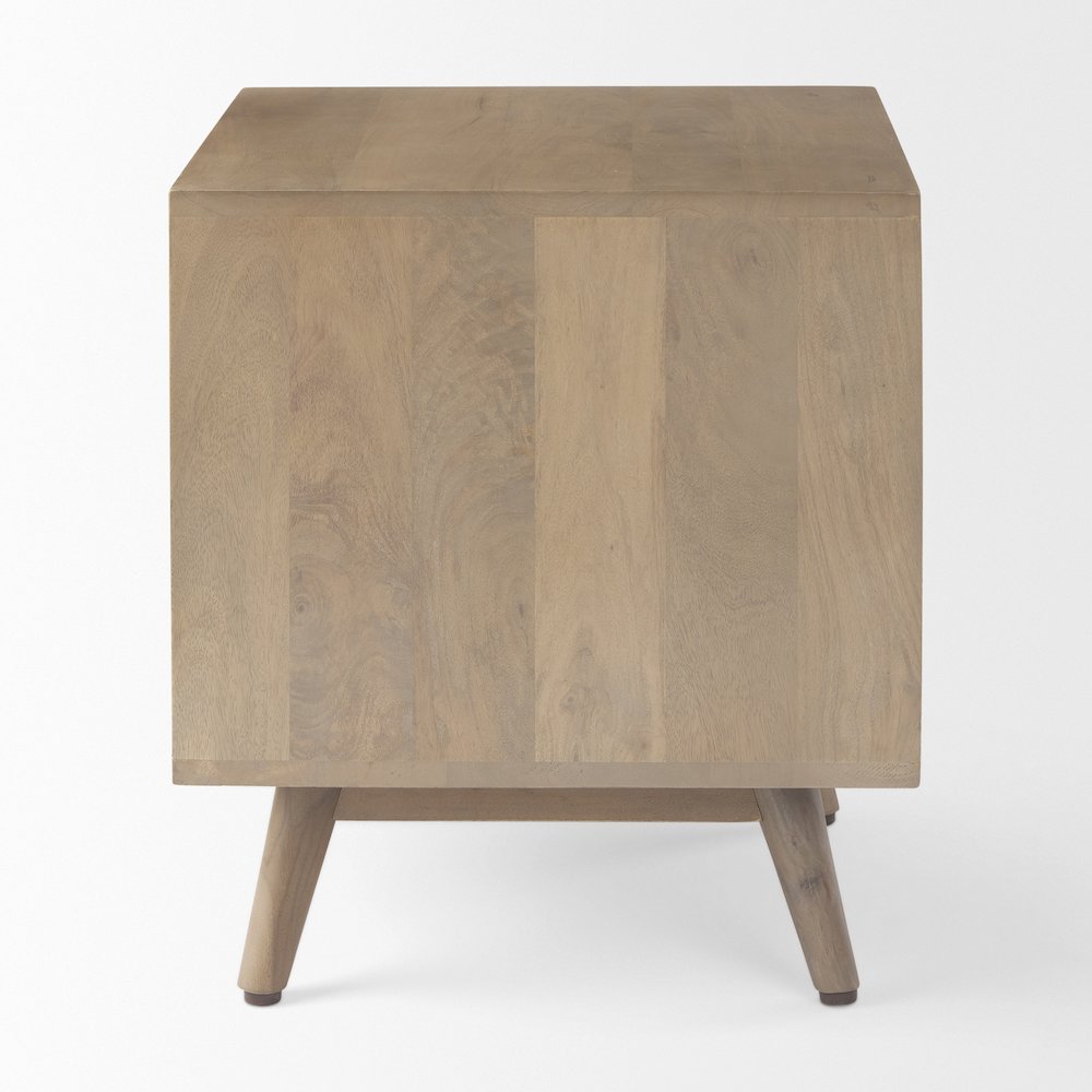 Sable  19.0L x 19.0W x 21.5H Light Brown Wood Side Table. Picture 10