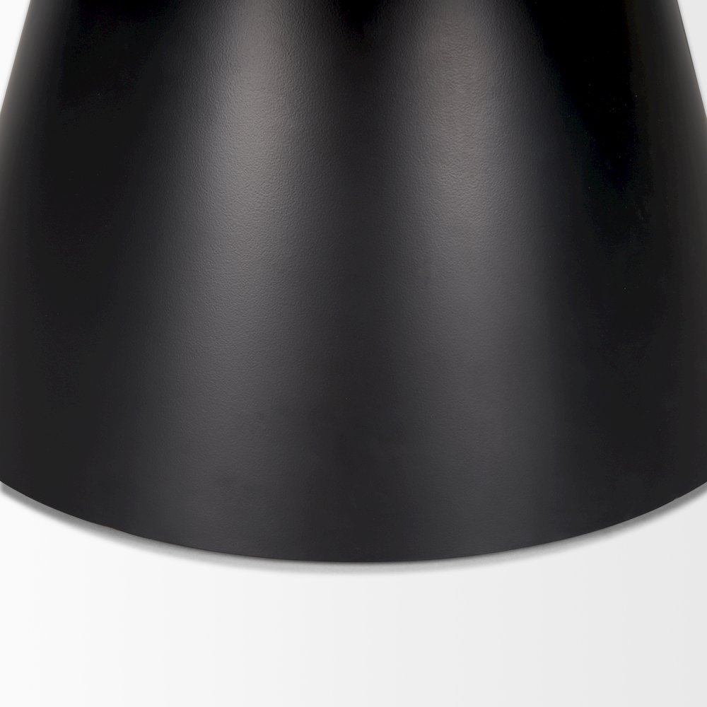 40.0L X 40.0W X 16.0H Black Metal Pedestal Base With Brown Wood Top Coffee Table. Picture 8