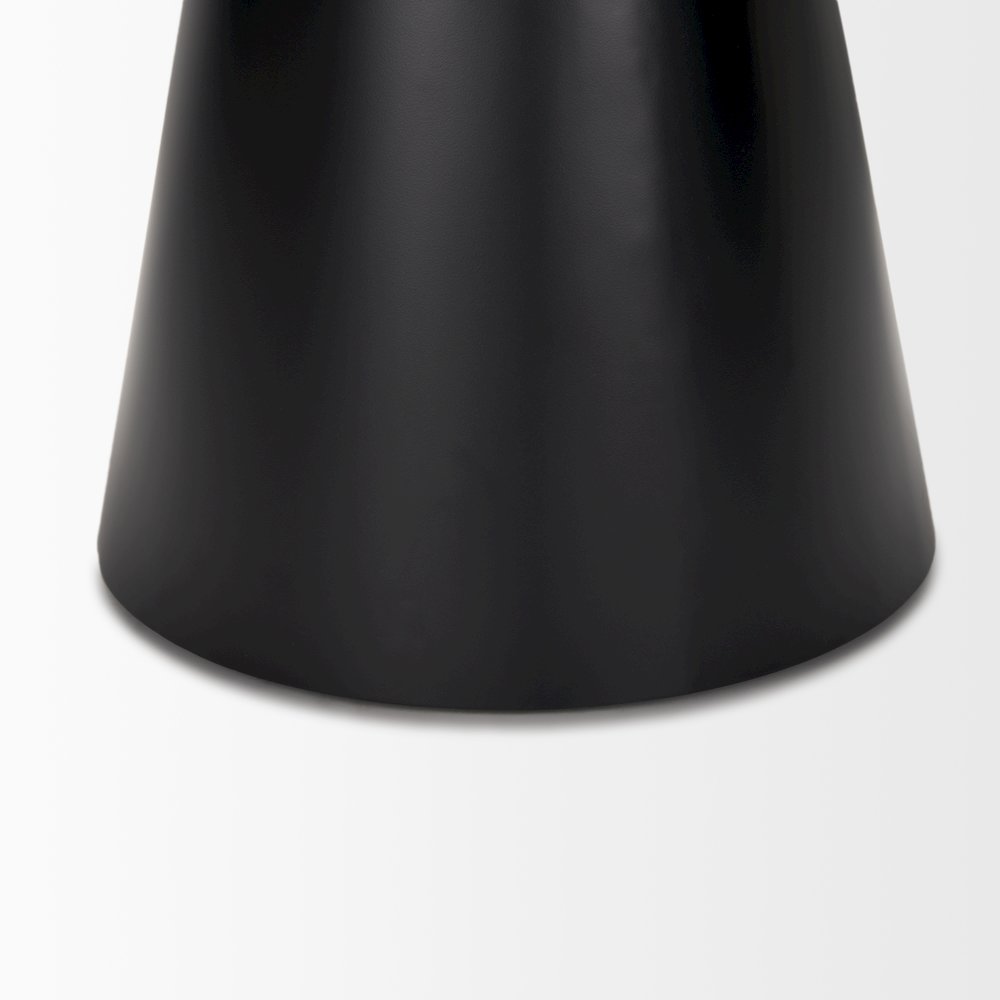22.0L X 22.0W X 23.0H Black Metal Pedetal Base With Brown Wood Top Side Table. Picture 7