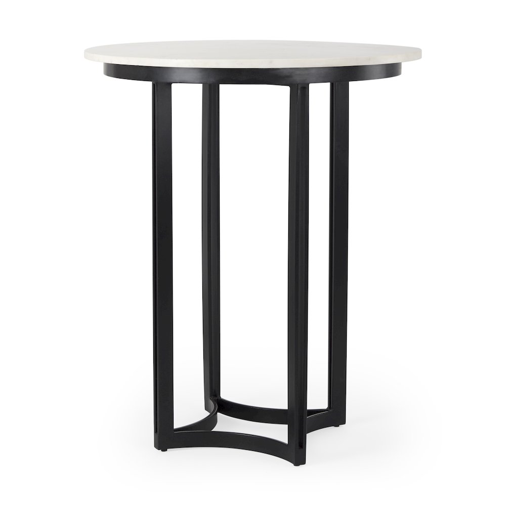 Tanner Marble & Matte Black Bistro Table. Picture 1