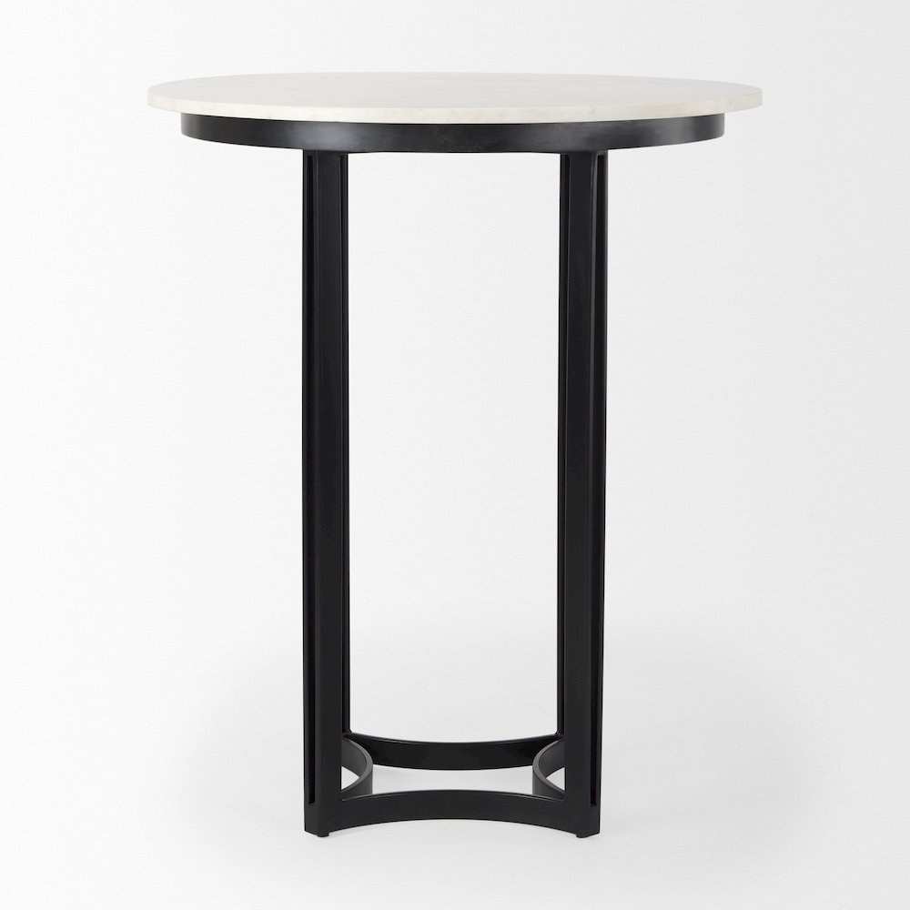 Tanner Marble & Matte Black Bistro Table. Picture 3