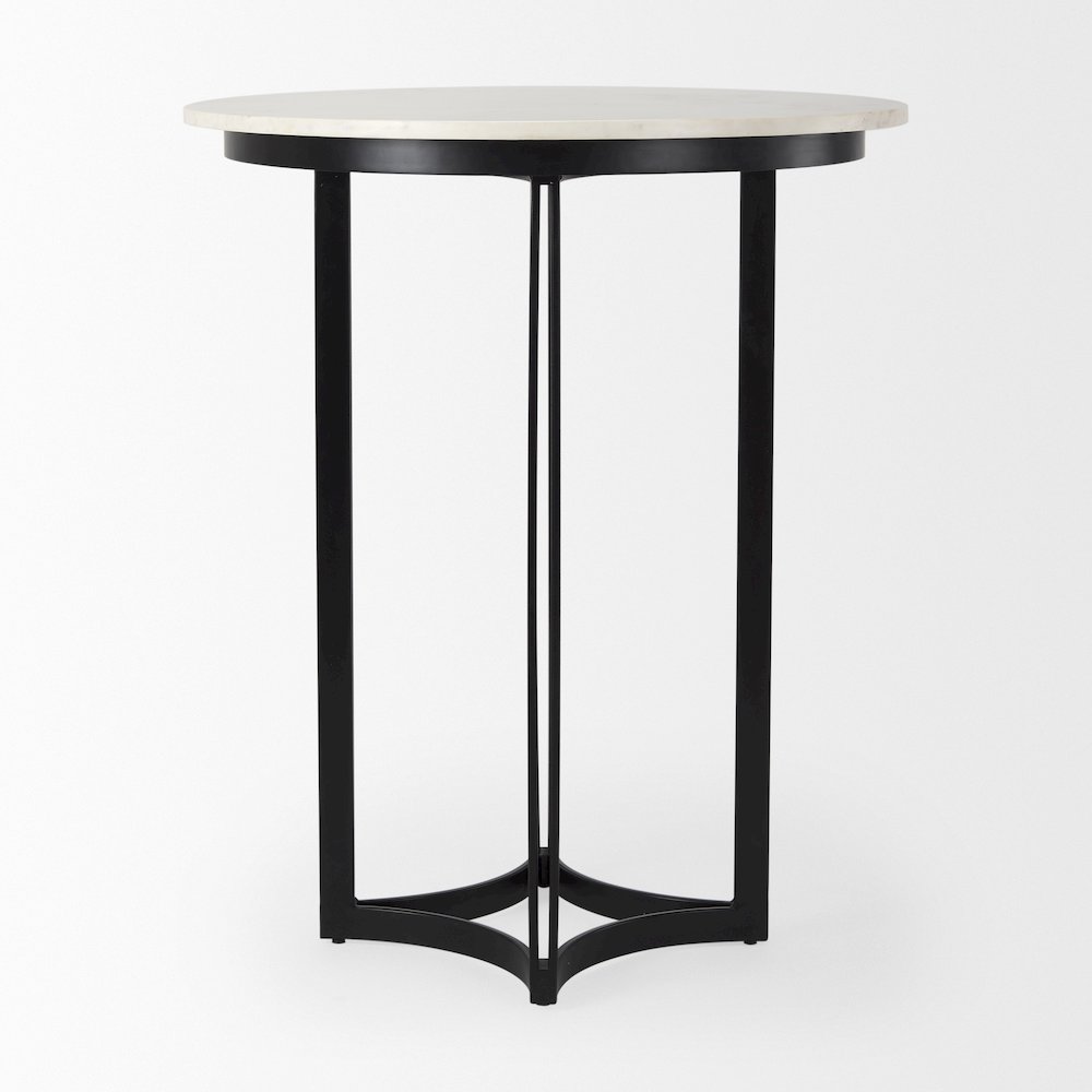 Tanner Marble & Matte Black Bistro Table. Picture 4