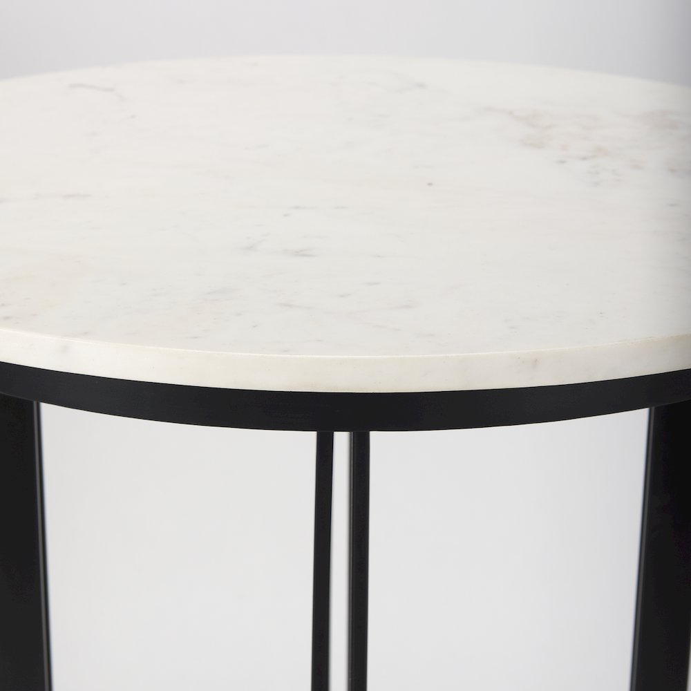 Tanner Marble & Matte Black Bistro Table. Picture 5
