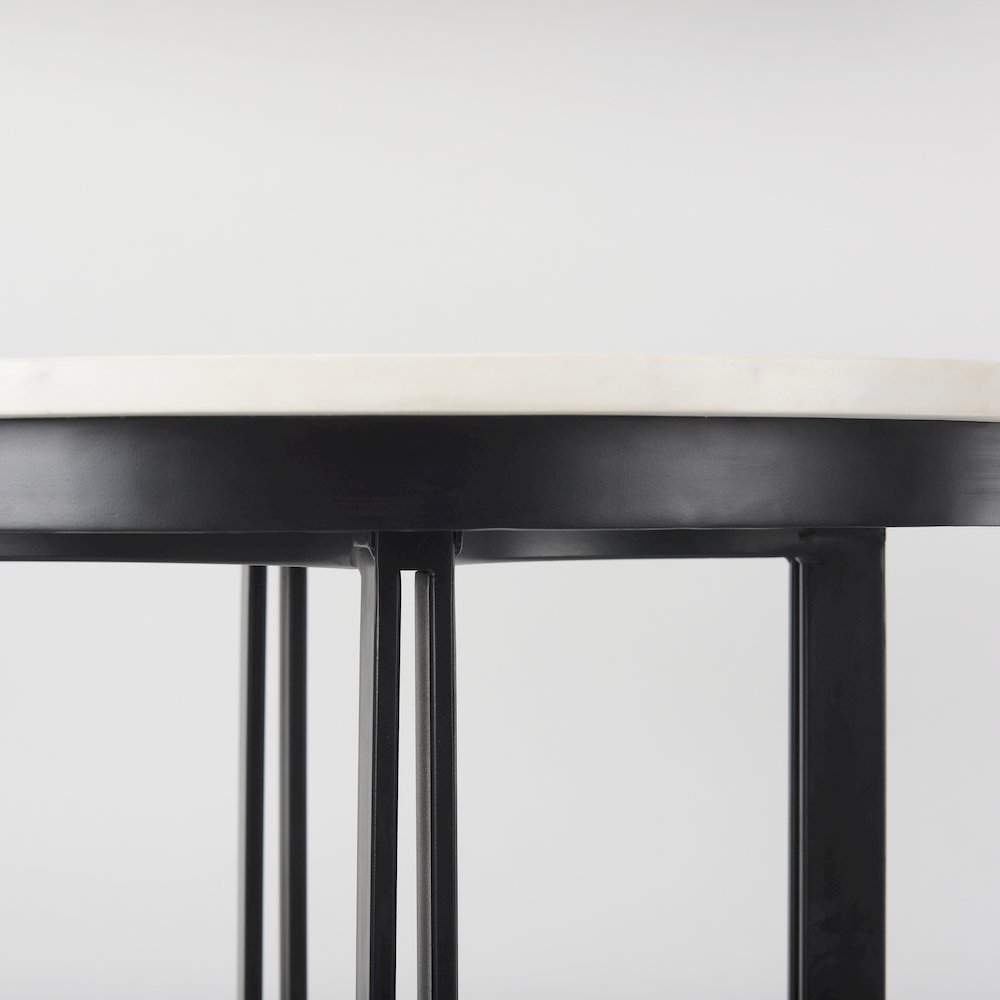 Tanner Marble & Matte Black Bistro Table. Picture 6