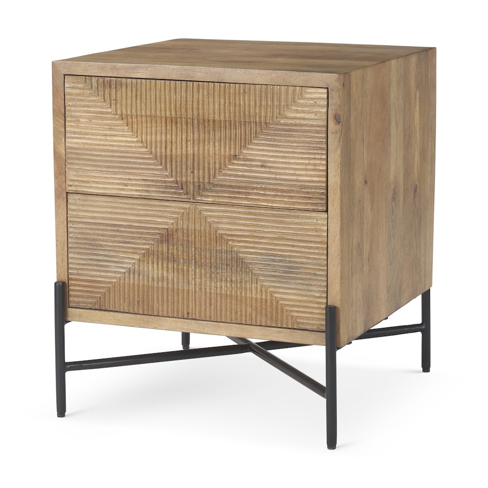 Cairo 22.0L x 22.0W x 26.0H Wood 2 Drawer Accent table. Picture 1