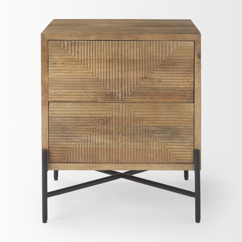 Cairo 22.0L x 22.0W x 26.0H Wood 2 Drawer Accent table. Picture 3