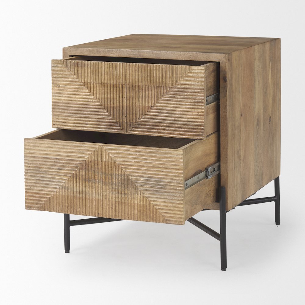 Cairo 22.0L x 22.0W x 26.0H Wood 2 Drawer Accent table. Picture 6