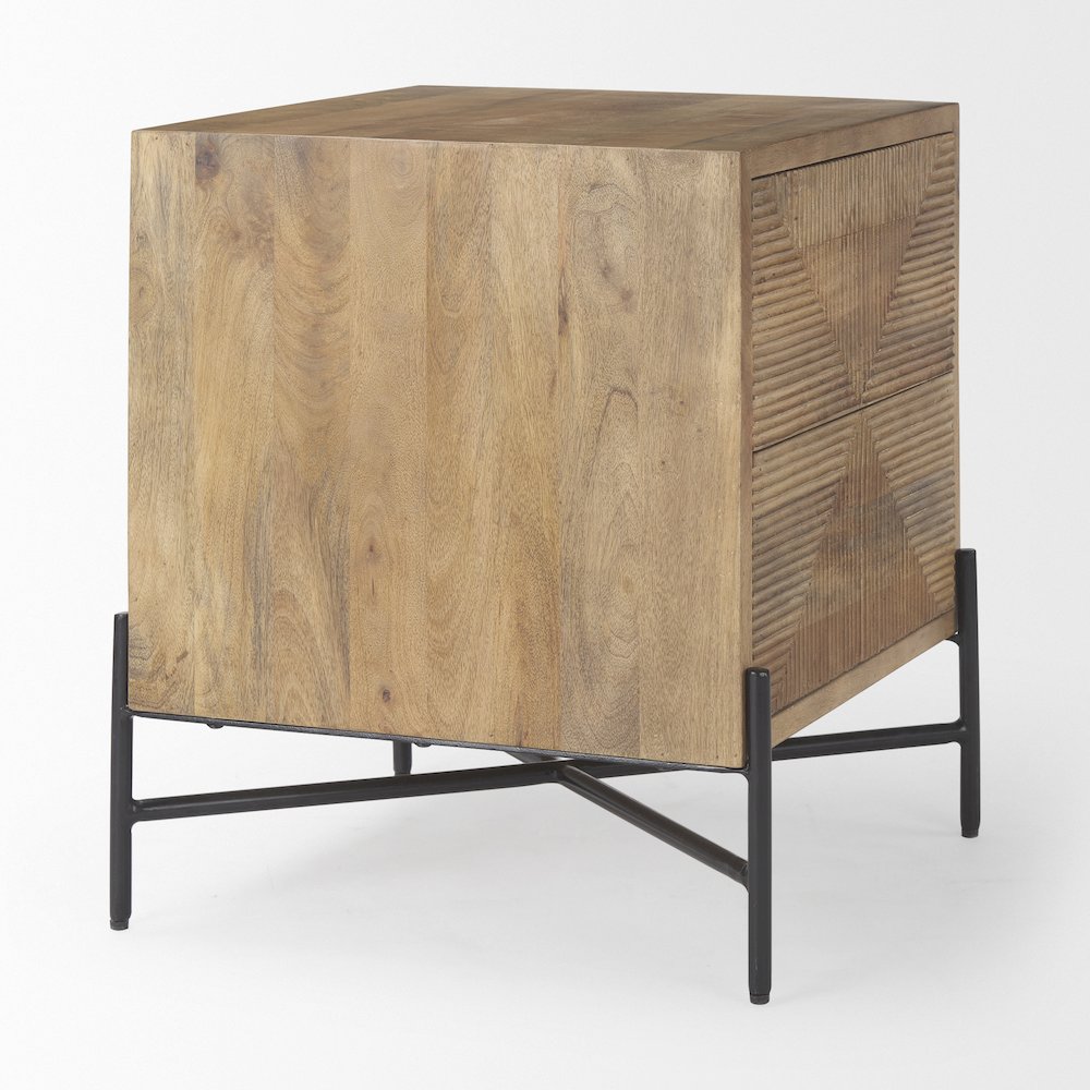 Cairo 22.0L x 22.0W x 26.0H Wood 2 Drawer Accent table. Picture 7