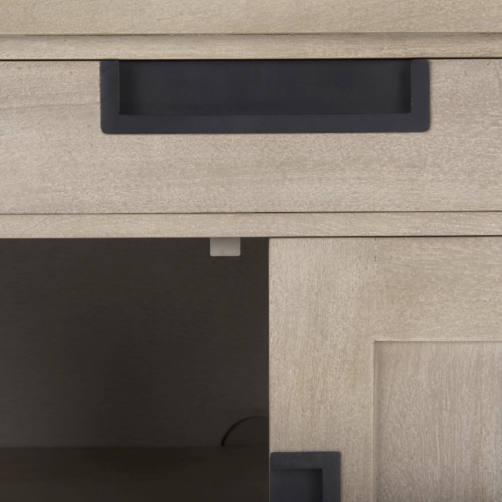Beige Woodblack Accents 2 Door Accent Cabinet. Picture 2