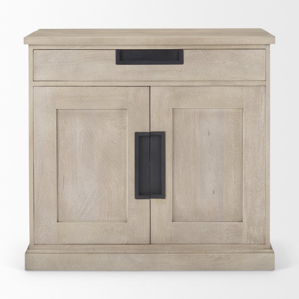 Beige Woodblack Accents 2 Door Accent Cabinet. Picture 6