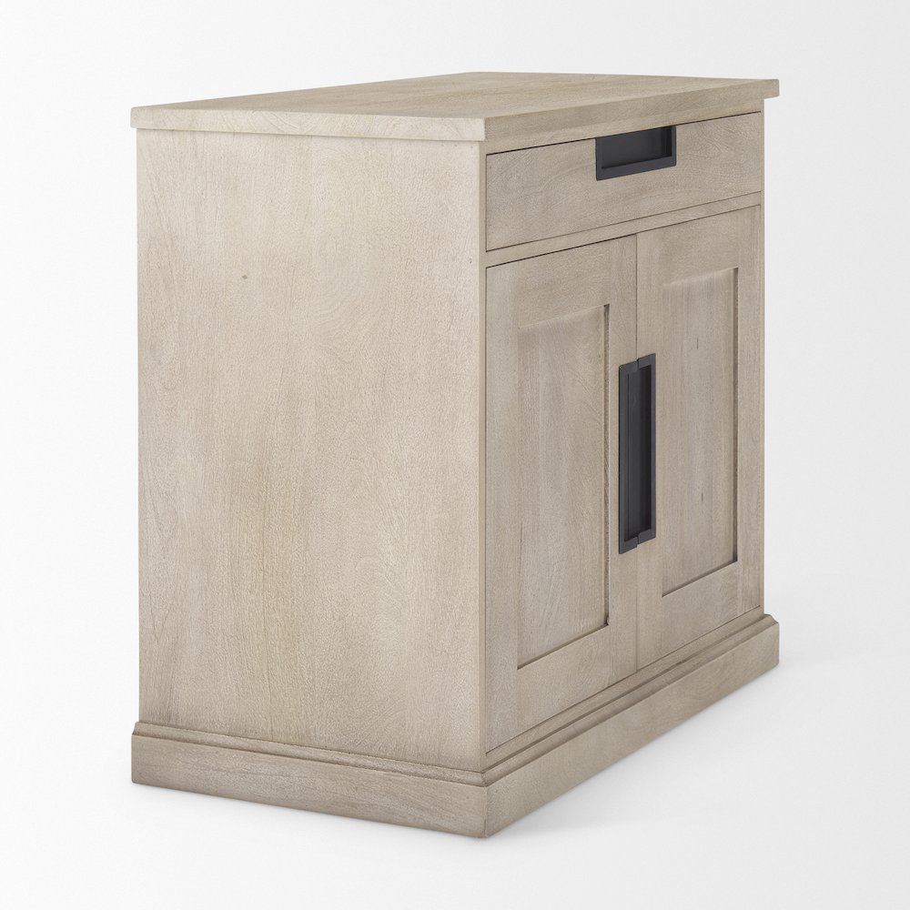 Beige Woodblack Accents 2 Door Accent Cabinet. Picture 9