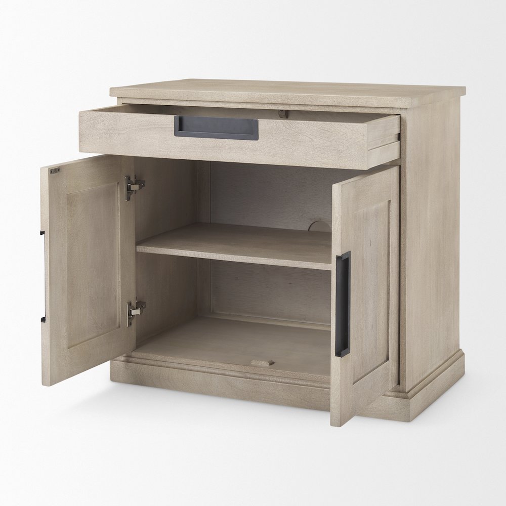 Beige Woodblack Accents 2 Door Accent Cabinet. Picture 10
