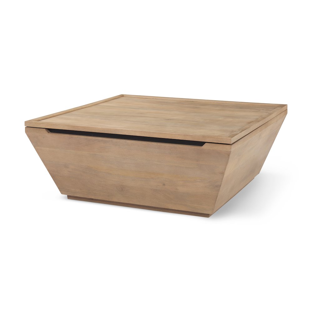 41.0L X 41.0W X 16.0H Brown Wood Angular Coffee Table. Picture 1