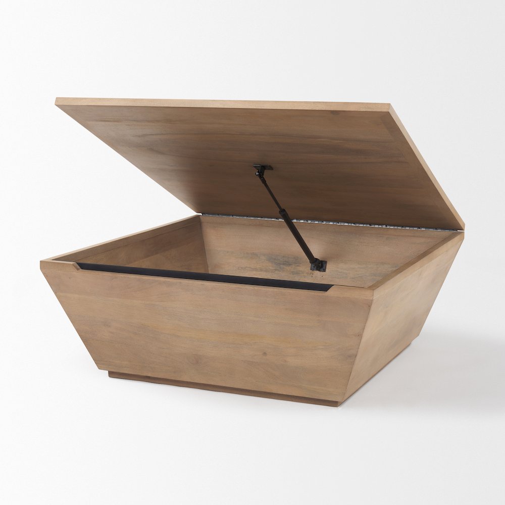 41.0L X 41.0W X 16.0H Brown Wood Angular Coffee Table. Picture 12