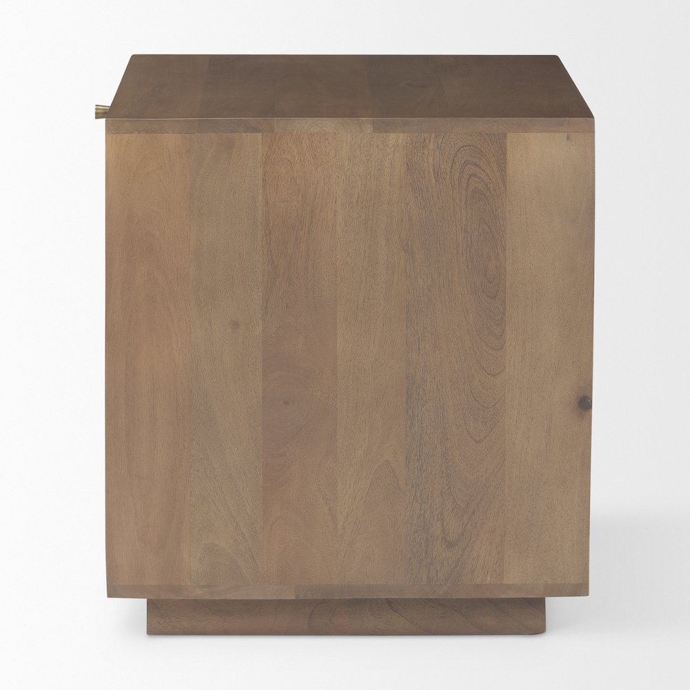 Grier Medium Brown Wood Cane Accent Table. Picture 6