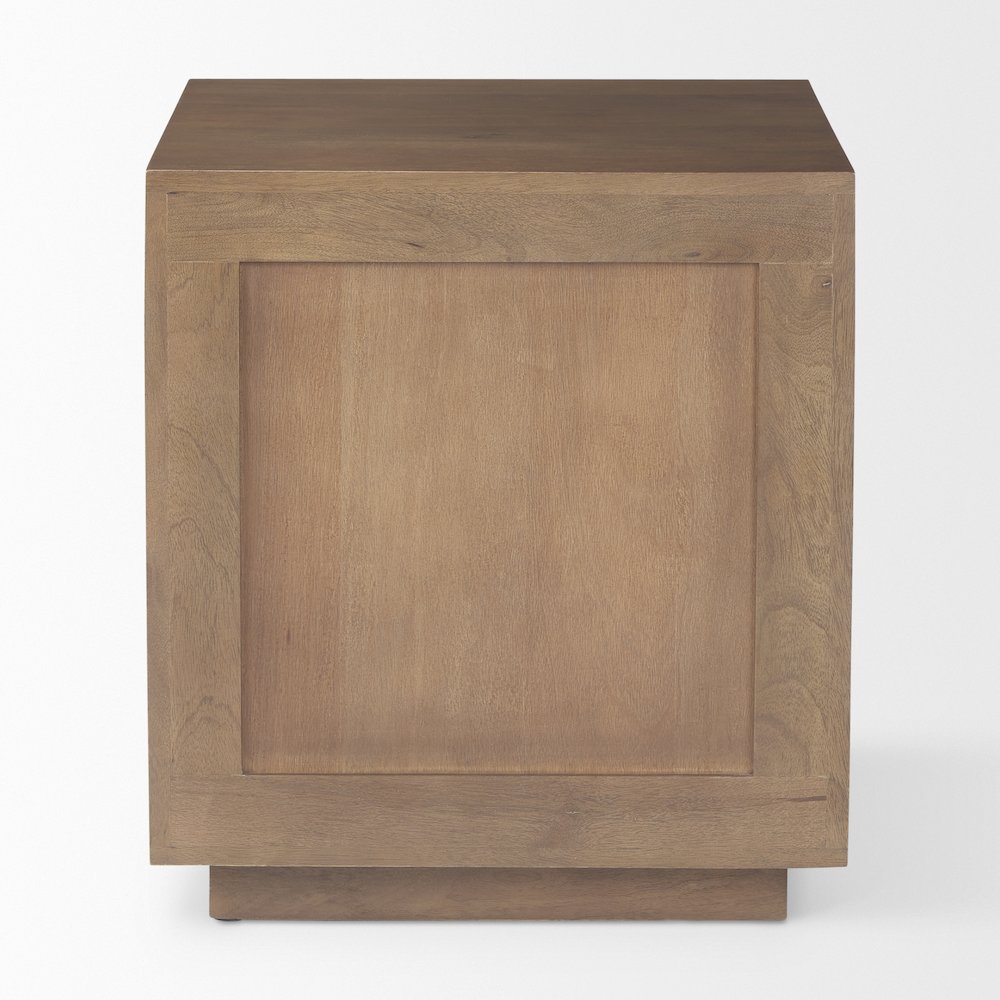 Grier Medium Brown Wood Cane Accent Table. Picture 7