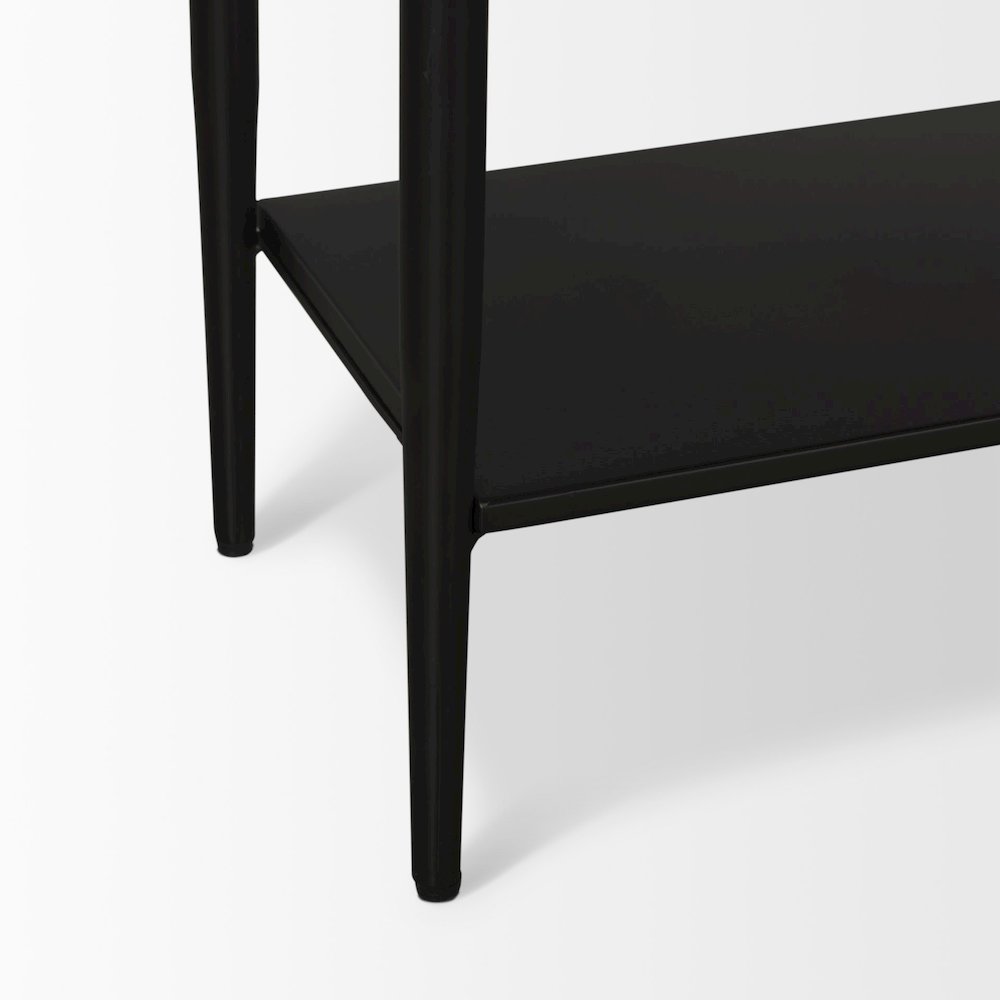 White Marble Top Black Metal Base Console Table. Picture 5