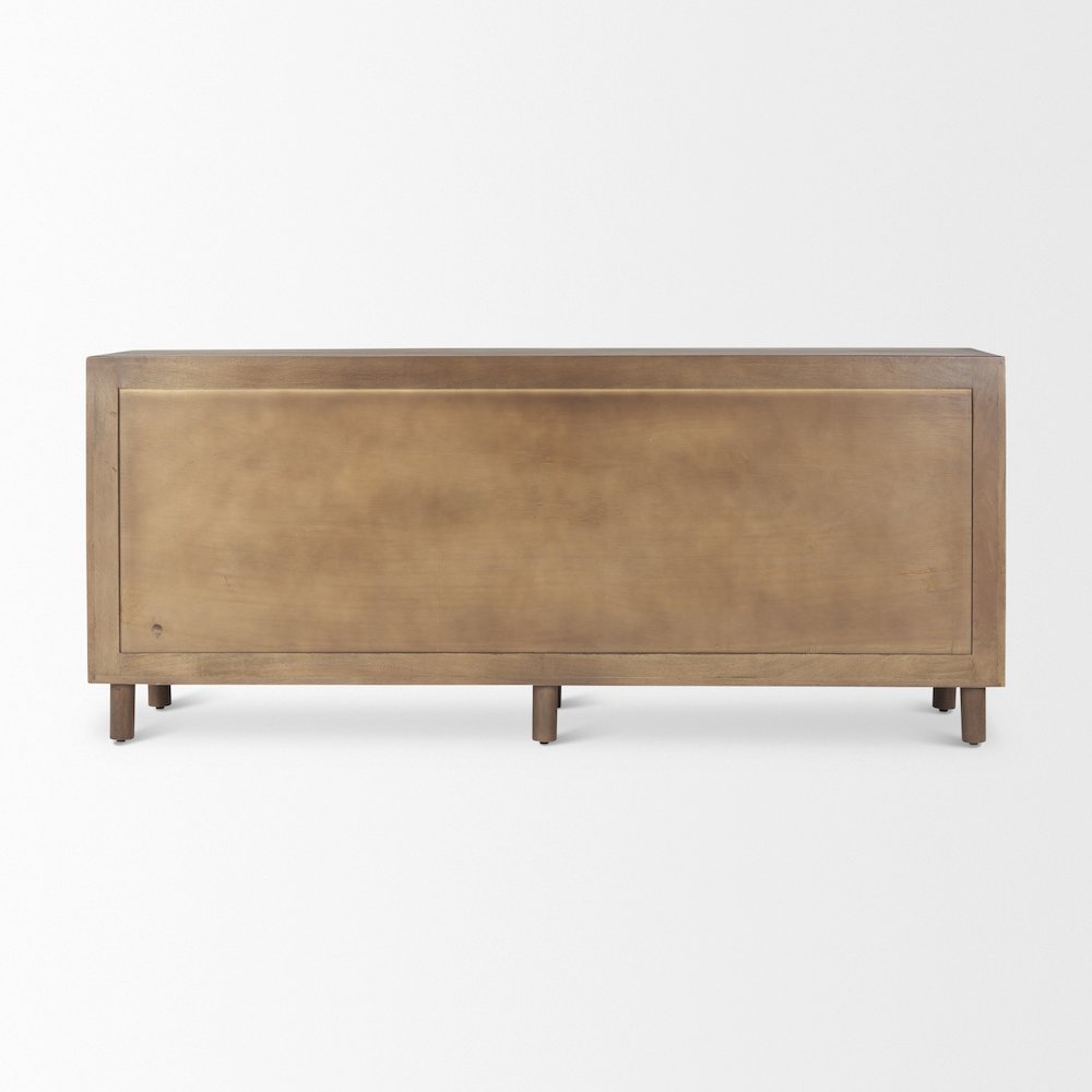 Astrid 71L x 17W x 30.3H Medium Brown Solid Wood 6 Drawer Sideboard. Picture 11