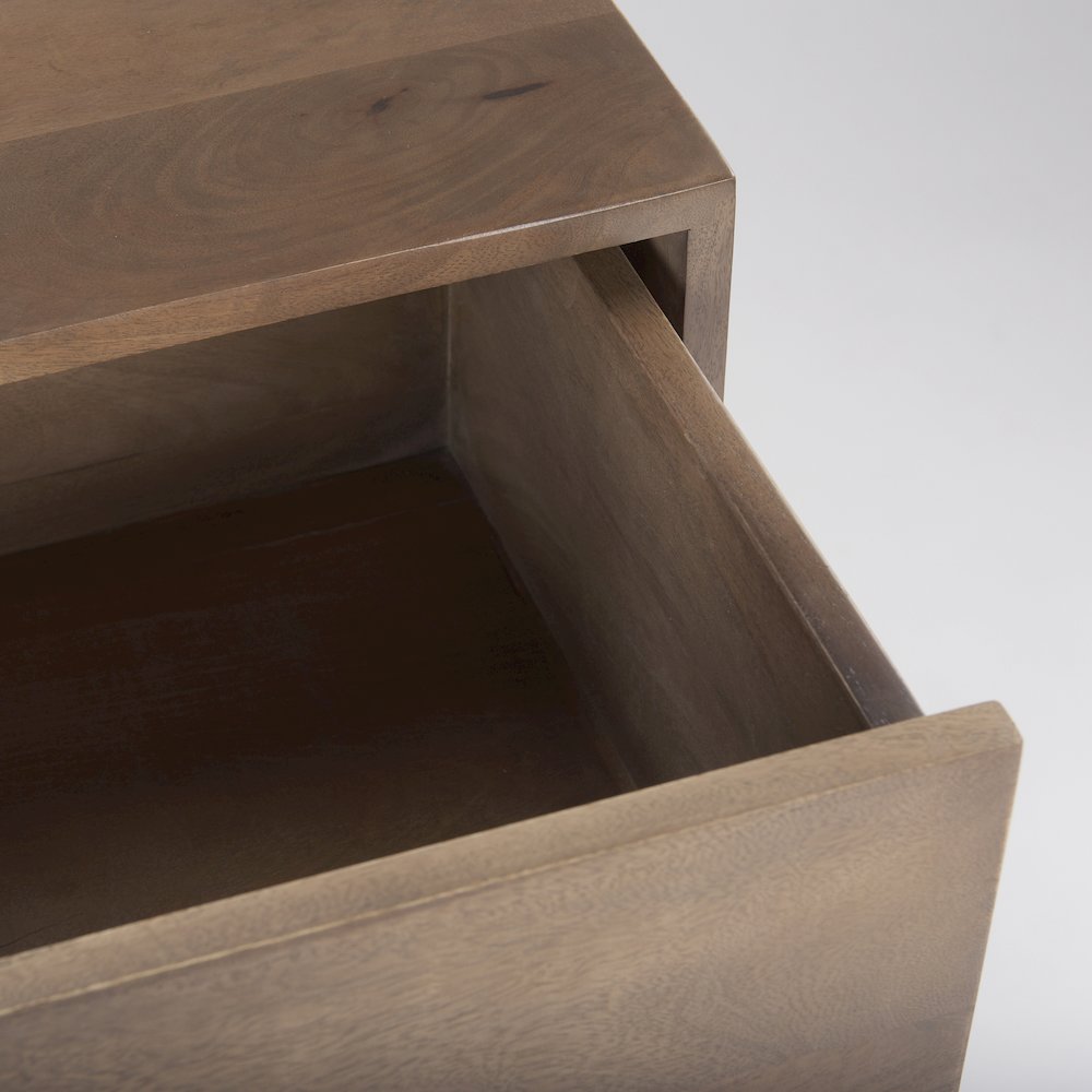 Medium Brown Solid Wood 3 Drawer Cabinet. Picture 4
