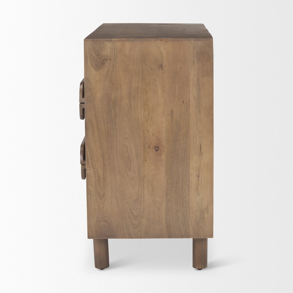 Medium Brown Solid Wood 3 Drawer Cabinet. Picture 8