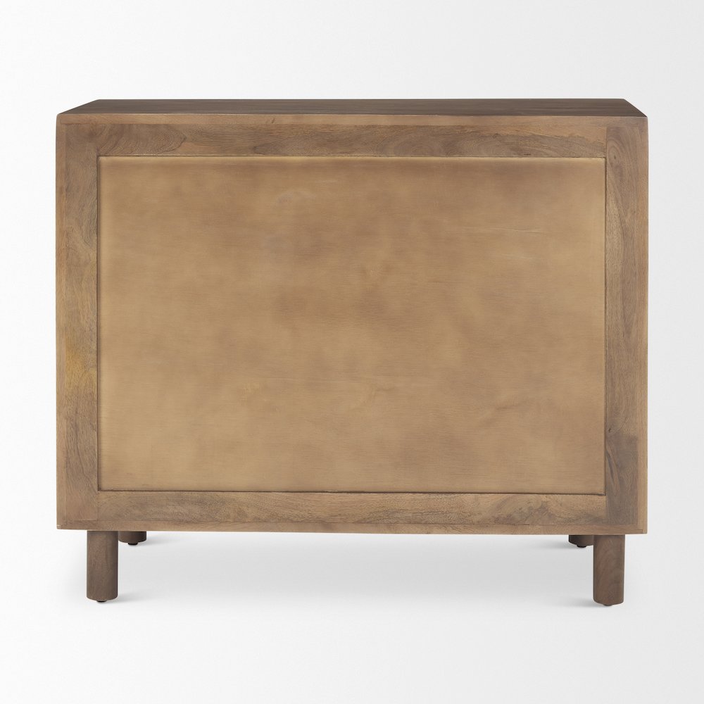 Medium Brown Solid Wood 3 Drawer Cabinet. Picture 9