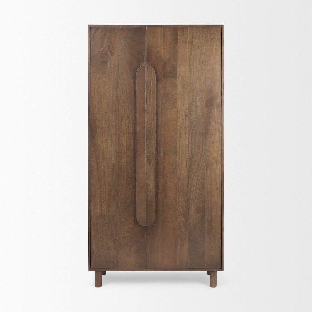 36.0L X 17.0W X 70.0H Medium Brown Solid Wood Armoire. Picture 8